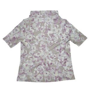 Calvin Klein Womens Floral Short Sleeve Top Polyester/Spandex Blend, Size S, NWT